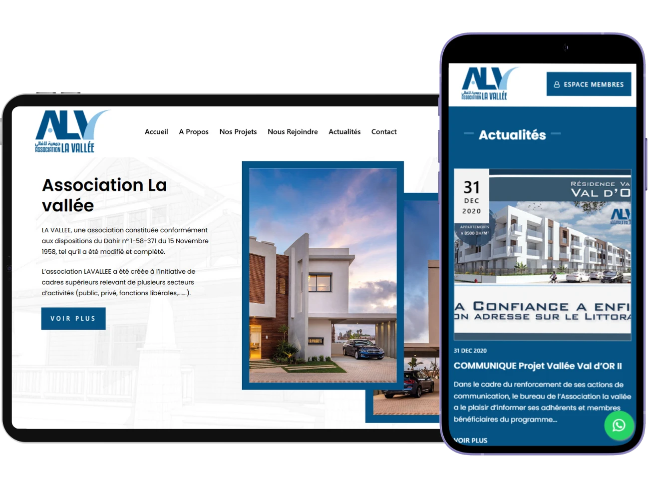 Association La Vallée - tablet view